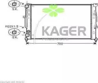 Kager 31-0028 - Радиатор, охлаждане на двигателя vvparts.bg