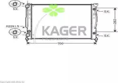 Kager 31-0027 - Радиатор, охлаждане на двигателя vvparts.bg