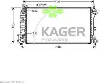 Kager 31-0820 - Радиатор, охлаждане на двигателя vvparts.bg