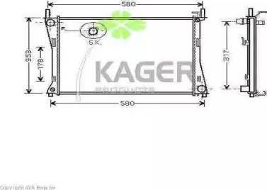 Kager 31-0363 - Радиатор, охлаждане на двигателя vvparts.bg