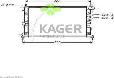 Kager 31-0791 - Радиатор, охлаждане на двигателя vvparts.bg