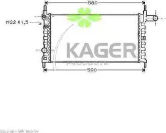 Kager 31-0759 - Радиатор, охлаждане на двигателя vvparts.bg