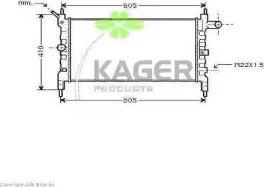 Kager 31-0739 - Радиатор, охлаждане на двигателя vvparts.bg