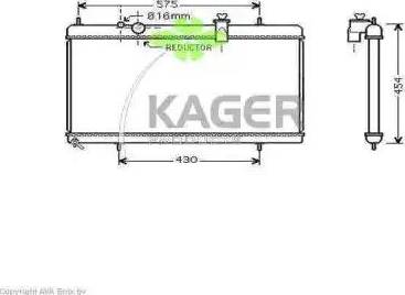 Kager 31-1456 - Радиатор, охлаждане на двигателя vvparts.bg