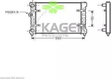 Kager 31-1015 - Радиатор, охлаждане на двигателя vvparts.bg