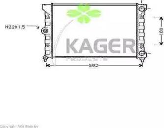 Kager 31-1192 - Радиатор, охлаждане на двигателя vvparts.bg