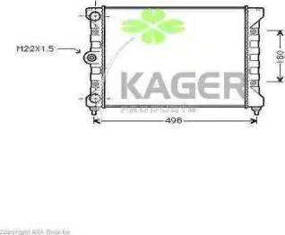 Kager 31-1169 - Радиатор, охлаждане на двигателя vvparts.bg