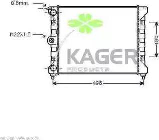 Kager 31-1174 - Радиатор, охлаждане на двигателя vvparts.bg