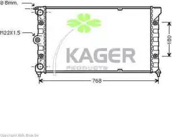 Kager 31-1172 - Радиатор, охлаждане на двигателя vvparts.bg