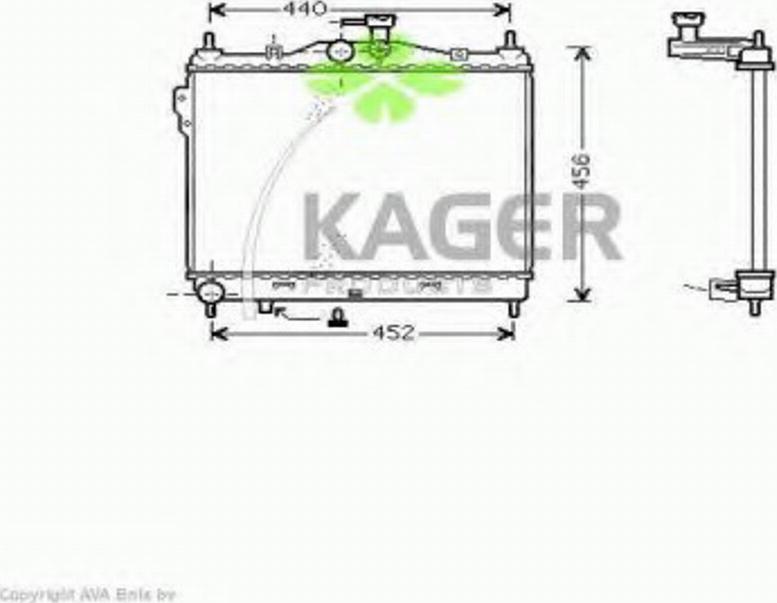 Kager 31-1257 - Радиатор, охлаждане на двигателя vvparts.bg