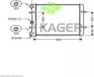 Kager 31-1215 - Радиатор, охлаждане на двигателя vvparts.bg