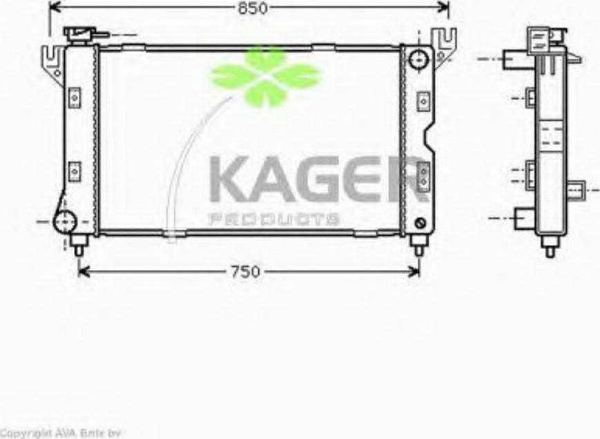 Kager 31-3515 - Радиатор, охлаждане на двигателя vvparts.bg