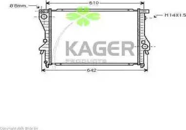 Kager 313632 - Радиатор, охлаждане на двигателя vvparts.bg