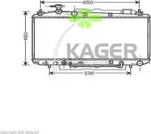 Kager 313012 - Радиатор, охлаждане на двигателя vvparts.bg