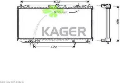 Kager 313101 - Радиатор, охлаждане на двигателя vvparts.bg