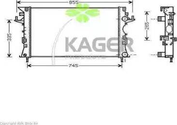 Kager 31-2515 - Радиатор, охлаждане на двигателя vvparts.bg