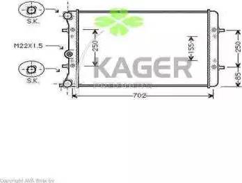 Kager 31-2578 - Радиатор, охлаждане на двигателя vvparts.bg