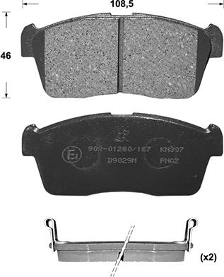 Kawe 0724 11 - Комплект спирачно феродо, дискови спирачки vvparts.bg