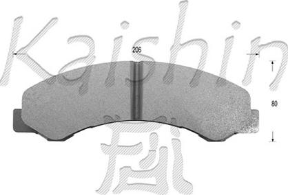 Kaishin D4053 - Комплект спирачно феродо, дискови спирачки vvparts.bg