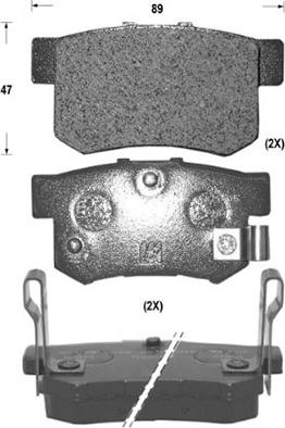 Kaishin D5056 - Комплект спирачно феродо, дискови спирачки vvparts.bg