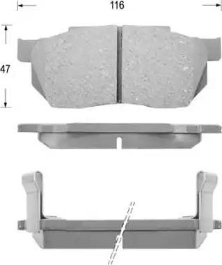 Kaishin D5019 - Комплект спирачно феродо, дискови спирачки vvparts.bg