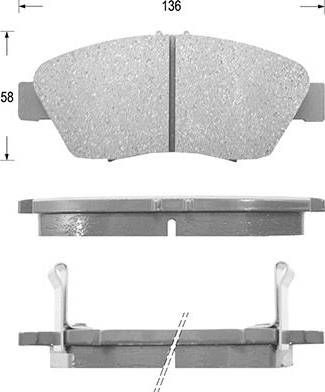 Kaishin D5070 - Комплект спирачно феродо, дискови спирачки vvparts.bg