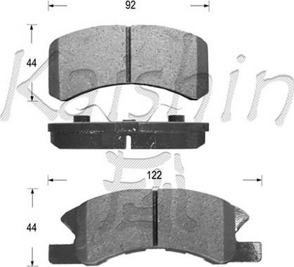 Kaishin D6100 - Комплект спирачно феродо, дискови спирачки vvparts.bg