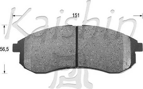 Kaishin D6123 - Комплект спирачно феродо, дискови спирачки vvparts.bg