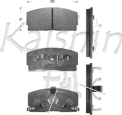 Kaishin D0008M - Комплект спирачно феродо, дискови спирачки vvparts.bg