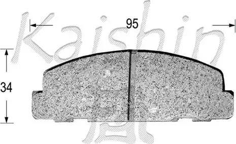 Kaishin D0003 - Комплект спирачно феродо, дискови спирачки vvparts.bg