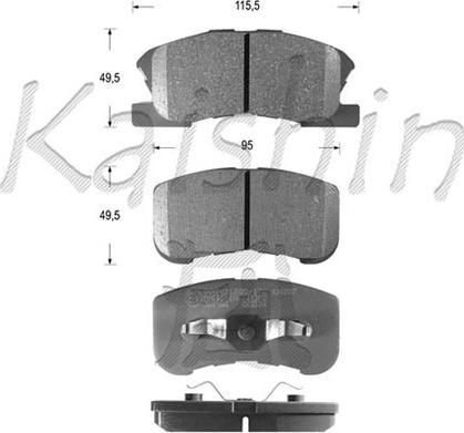 Kaishin D0034 - Комплект спирачно феродо, дискови спирачки vvparts.bg