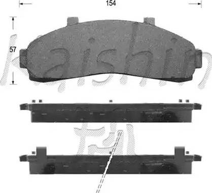 Kaishin D10041 - Комплект спирачно феродо, дискови спирачки vvparts.bg