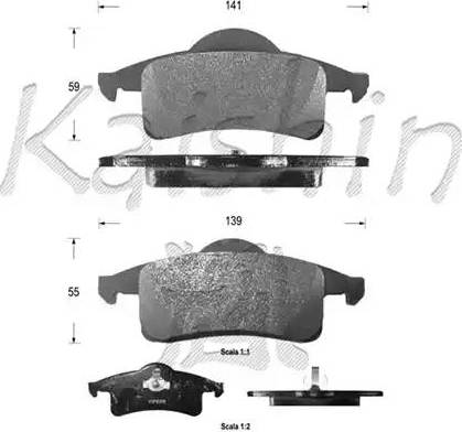 Kaishin D10026 - Комплект спирачно феродо, дискови спирачки vvparts.bg