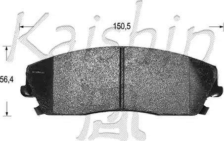 Kaishin D10126 - Комплект спирачно феродо, дискови спирачки vvparts.bg