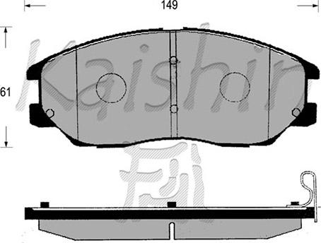 Kaishin D11173 - Комплект спирачно феродо, дискови спирачки vvparts.bg