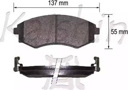 Kaishin D11216 - Комплект спирачно феродо, дискови спирачки vvparts.bg