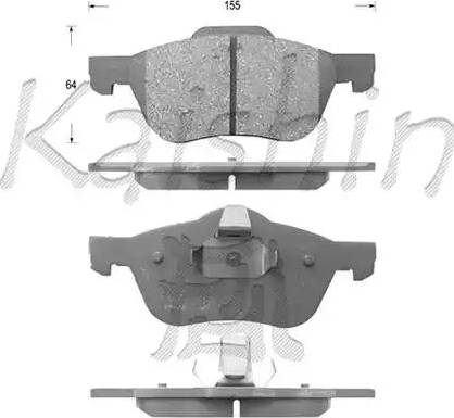 Kaishin D1256 - Комплект спирачно феродо, дискови спирачки vvparts.bg