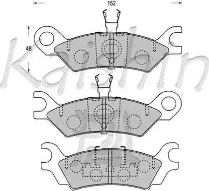 Kaishin D3057 - Комплект спирачно феродо, дискови спирачки vvparts.bg