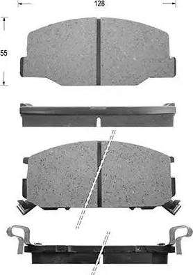 Kaishin D2142 - Комплект спирачно феродо, дискови спирачки vvparts.bg