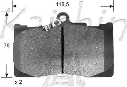 Kaishin D2266 - Комплект спирачно феродо, дискови спирачки vvparts.bg