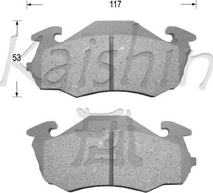 Kaishin D7026 - Комплект спирачно феродо, дискови спирачки vvparts.bg