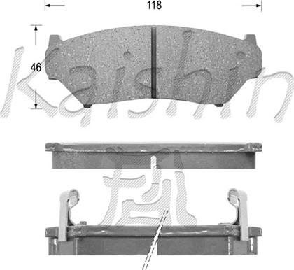 Kaishin FK9019 - Комплект спирачно феродо, дискови спирачки vvparts.bg