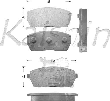 Kaishin FK9017 - Комплект спирачно феродо, дискови спирачки vvparts.bg