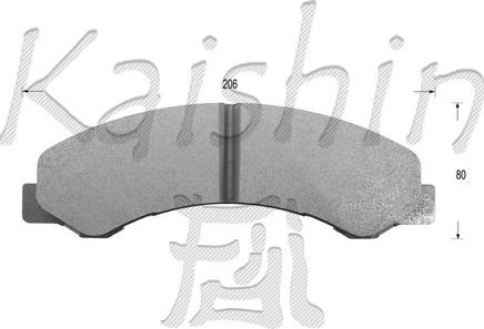 Kaishin FK4053 - Комплект спирачно феродо, дискови спирачки vvparts.bg