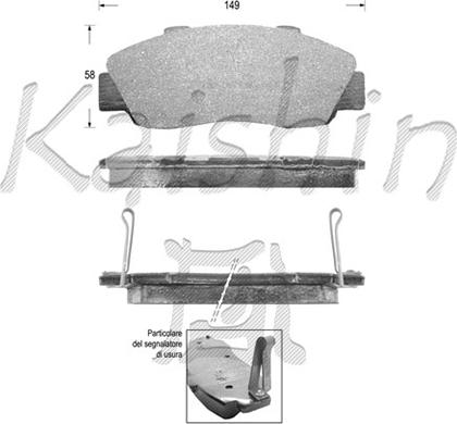 Kaishin FK5060 - Комплект спирачно феродо, дискови спирачки vvparts.bg