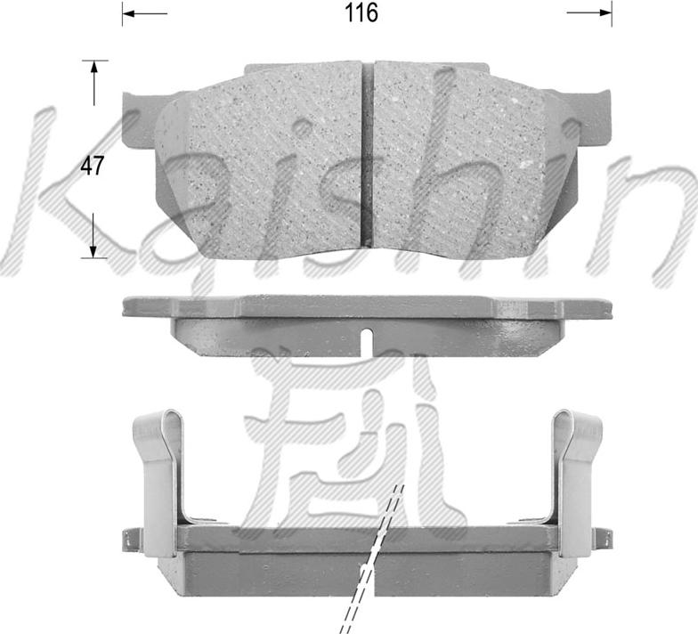 Kaishin FK5019 - Комплект спирачно феродо, дискови спирачки vvparts.bg