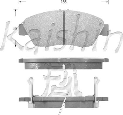 Kaishin FK5070 - Комплект спирачно феродо, дискови спирачки vvparts.bg