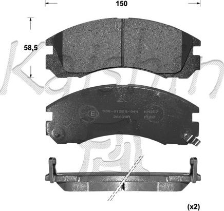 Kaishin FK6039 - Комплект спирачно феродо, дискови спирачки vvparts.bg