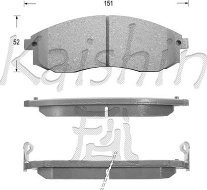 Kaishin FK6110 - Комплект спирачно феродо, дискови спирачки vvparts.bg