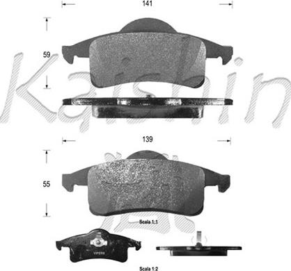 Kaishin FK10026 - Комплект спирачно феродо, дискови спирачки vvparts.bg